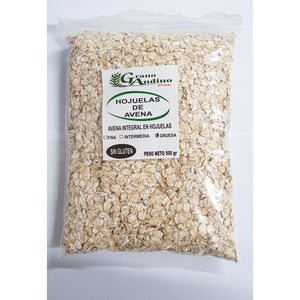 AVENA INTEGRAL EN HOJUELAS GRUESA GRANO ANDINO ANCASH BOLSA 500G